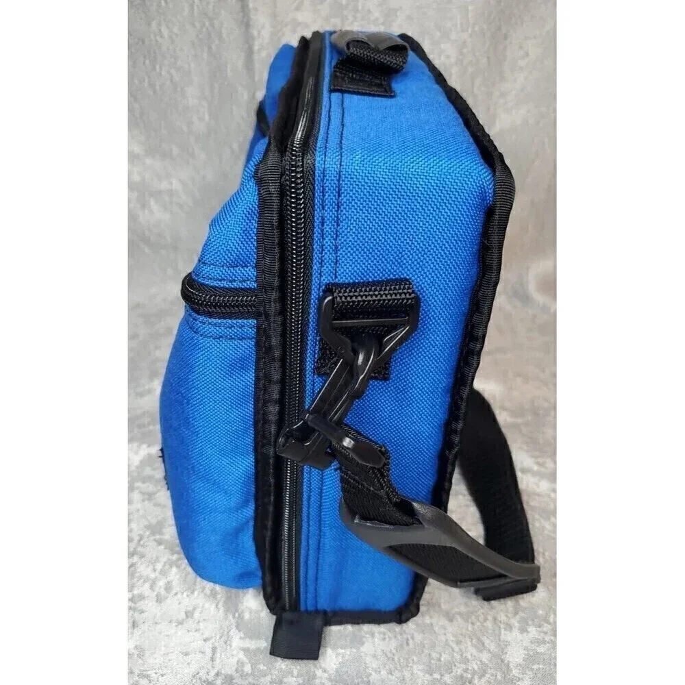 VTG LEBO Cassette Holder Padded Removeable Shell/Strap Blue Zip Pocket Holds 30